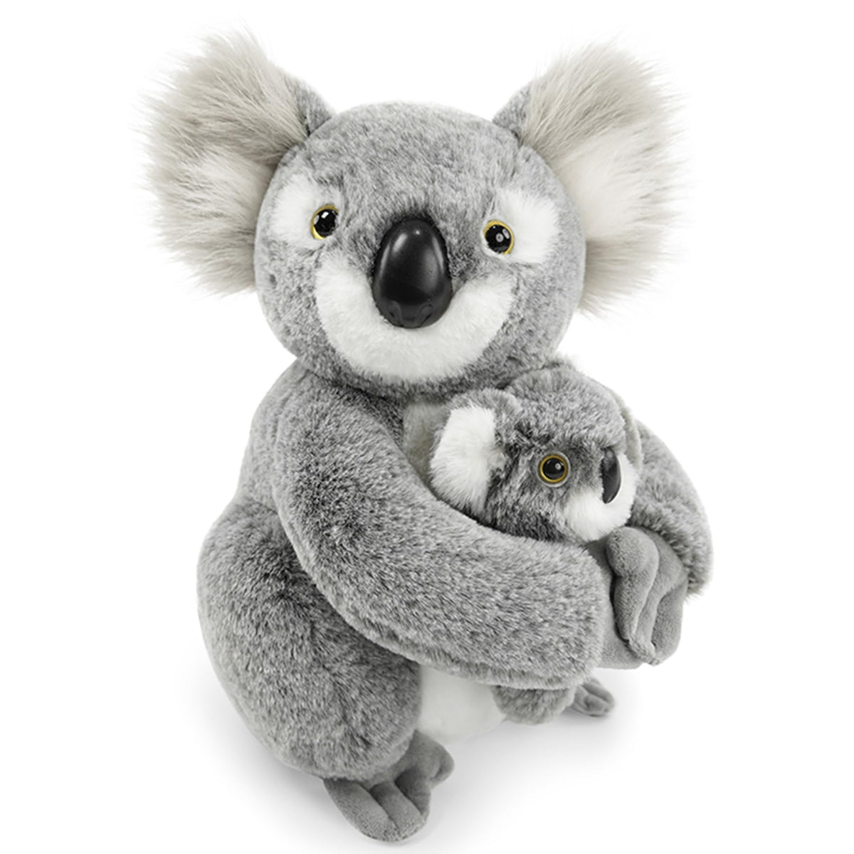 JUSTQUNSEEN 2PCS Koala Stuffed Animal with Baby Hugging Koala Bear Plush Toy 10 Inch Cute Soft Mom and Baby Plushies for Girls Girlfriend Women Valentines Day Gifts Kawaii Room Decor Love Present