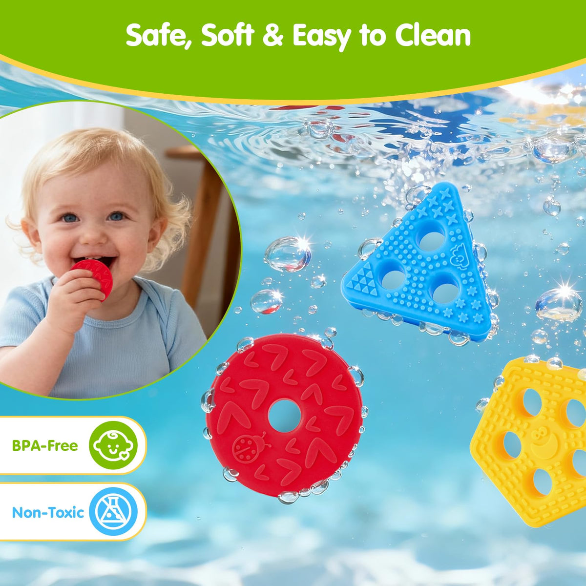 hahaland Silicone Sorting & Stacking Toys - Montessori Toys for 1 Year Old