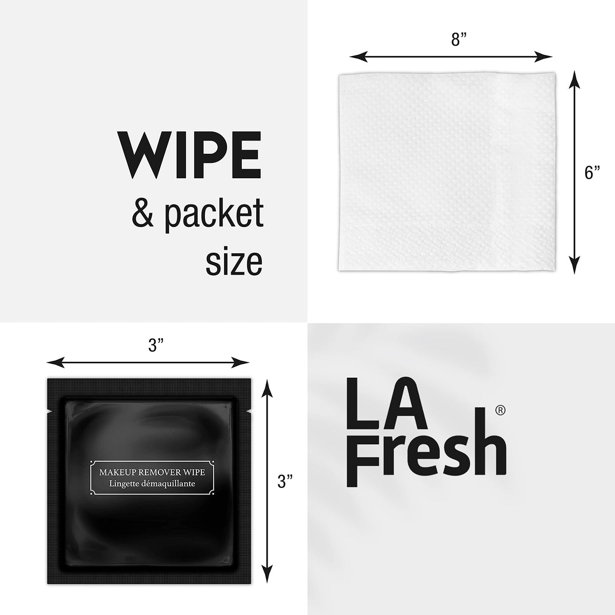 LA Fresh Hotel Makeup Remover Wipes, Light Flora Scent, Black, 50 Count