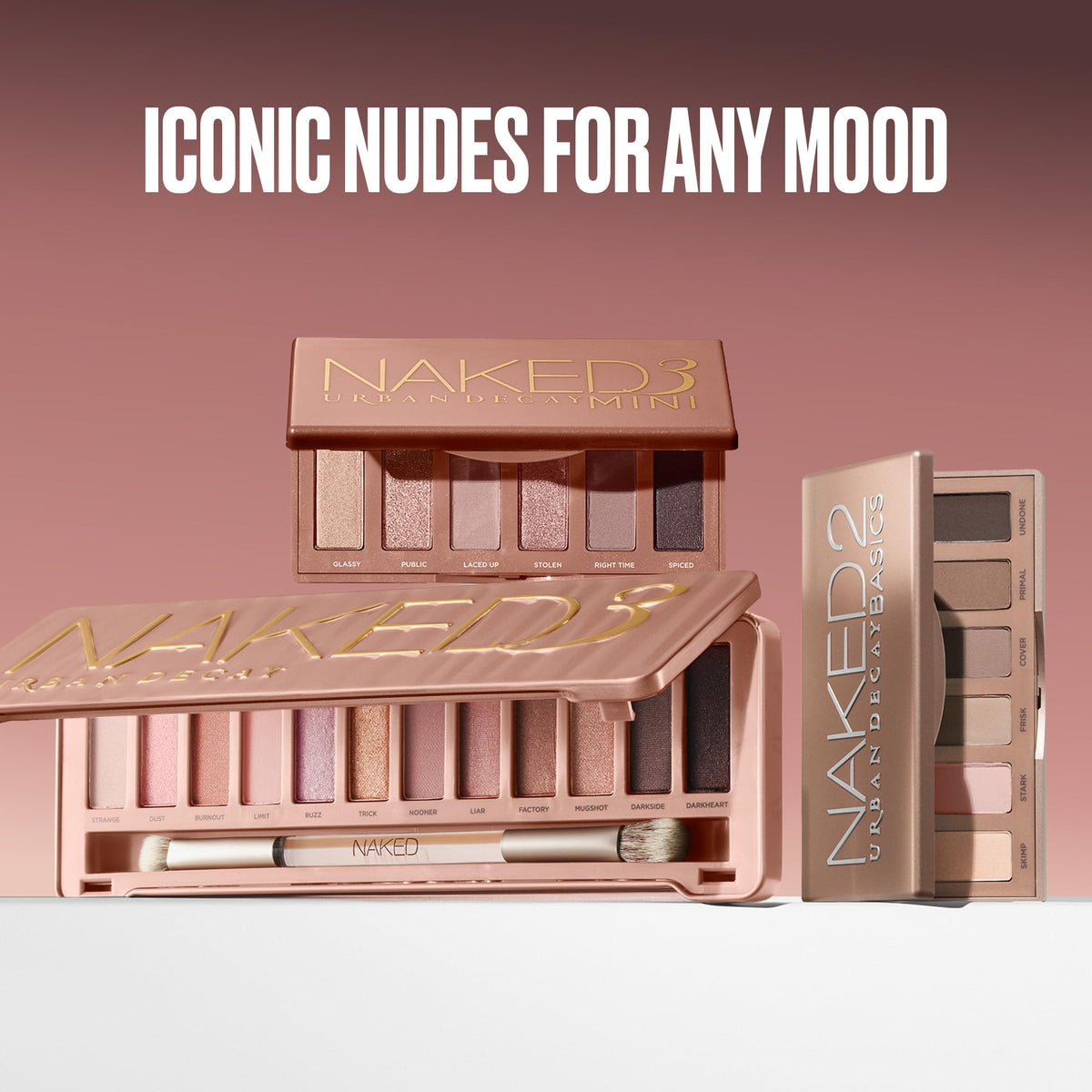 Urban Decay Naked3 Mini Eyeshadow Palette - 6 Rosy Pink Neutral Shadows