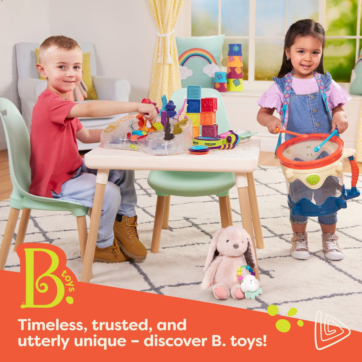 B. toys Plush Teddy Bear, Cara-Mellow Bear, 12-Inch Stuffed Animal Toy
