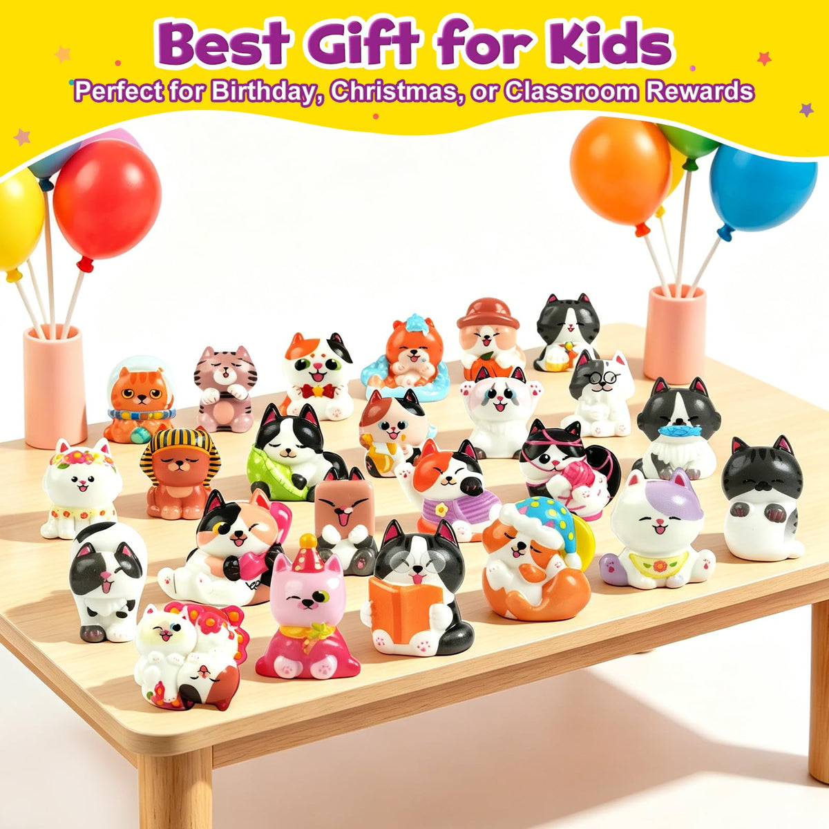FUNNYB&G Cat Squishy Toys for Kids - 24 Pack Squishies Toy Party Favors