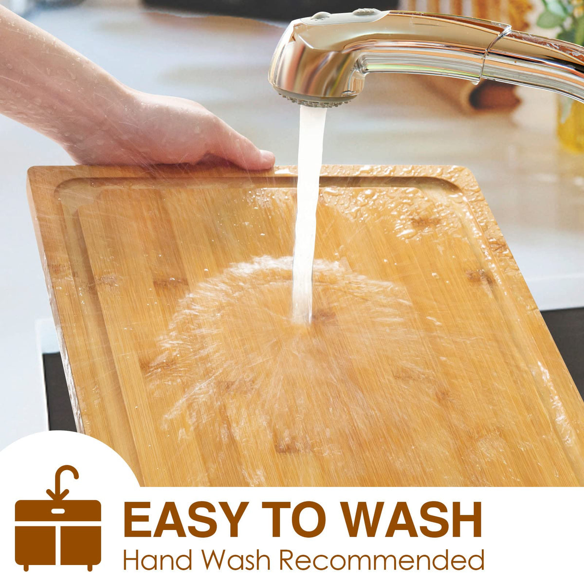 Empune Extra Large Cutting Board, 20" Bamboo Cutting Boards for Kitchen