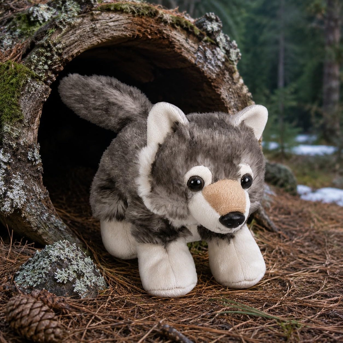 Wild Republic Hug’ems Mini Wolf Stuffed Animal - 7"