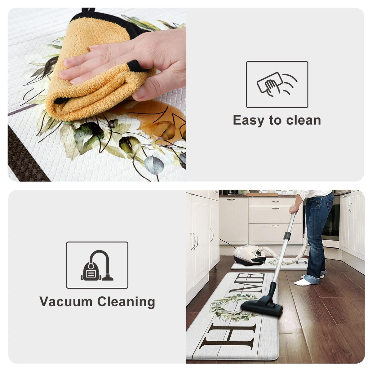 KIMODE Kitchen Mats for Floor Cushioned Anti Fatigue 2PCS Kitchen Rugs