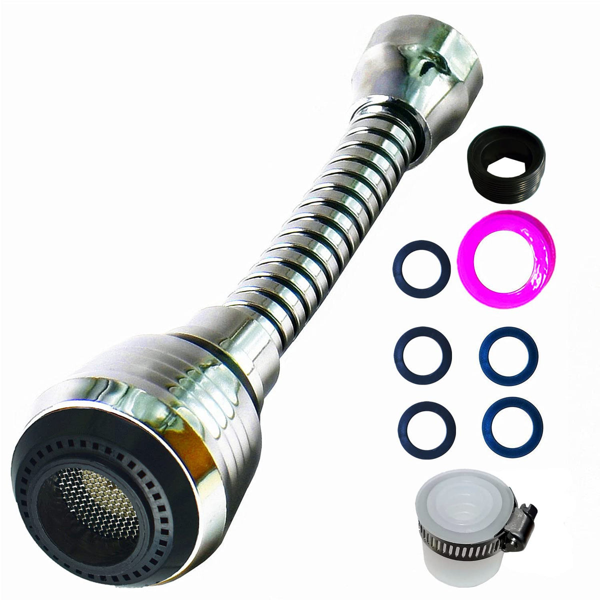 Faucet Sprayer Attachment Flexible Tap Extension Aerator 360 Degree ABS For Kitchen Sink Cold Hot Water