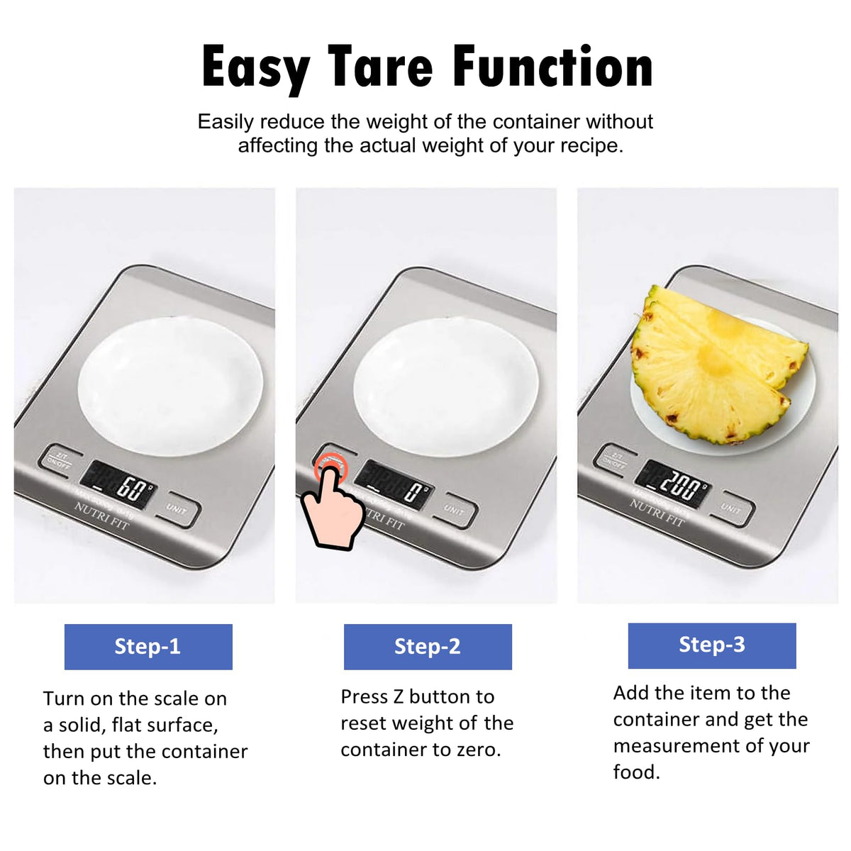 NUTRI FIT Food Scale Kitchen Scales Digital Weight Grams Oz for Weight Loss