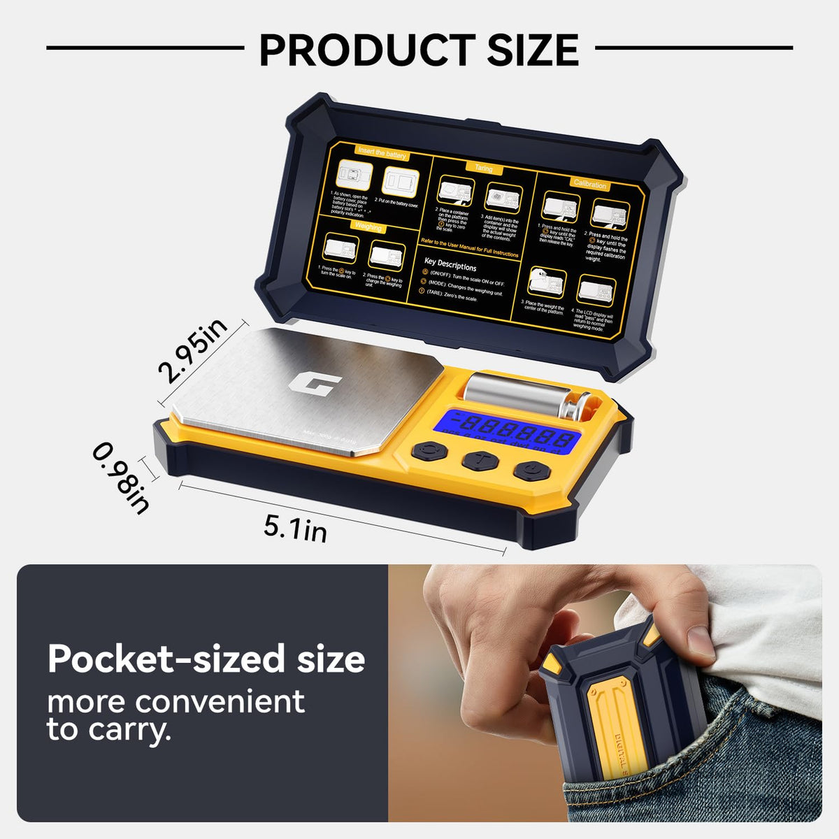 GRAM PRES Digital Pocket Gram Scale 300g x 0.01g Accuracy, Small High