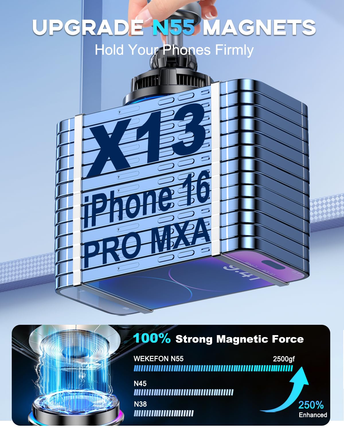 for MagSafe Car Mount Charger TEC Fan Cooling Magnetic Wireless Car Charger