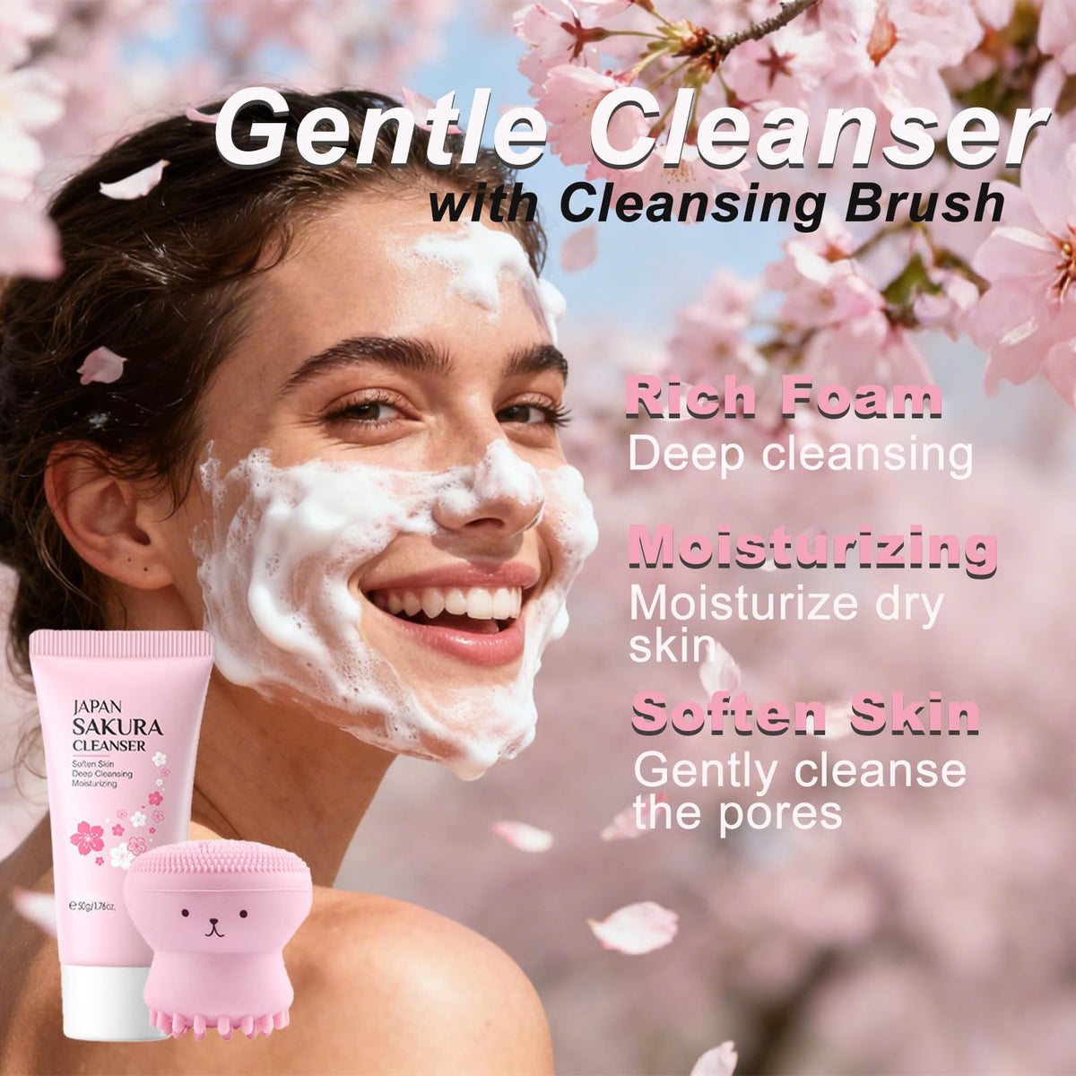Sakura Skin Care Set Christmas Birthday Gifts for Teen Girls -Skincare for Girls 10-12 - Kids Skin Care Set for girls Ages 8-12 - Kids Skin Care for Teens 10-12 - Skin Care Kit for Women with Gua Sha