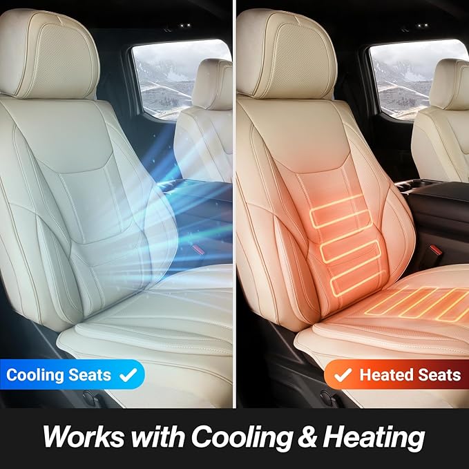 Coverland Custom Fit Car Seat Covers for SUV Compatible with [CX‑5, Forester, RAV4 Prime, Venza, RX 450h, RX 500h] Premium Waterproof Non-Slip Interior Seat Protector [Full set Beige - Size Chart X78]