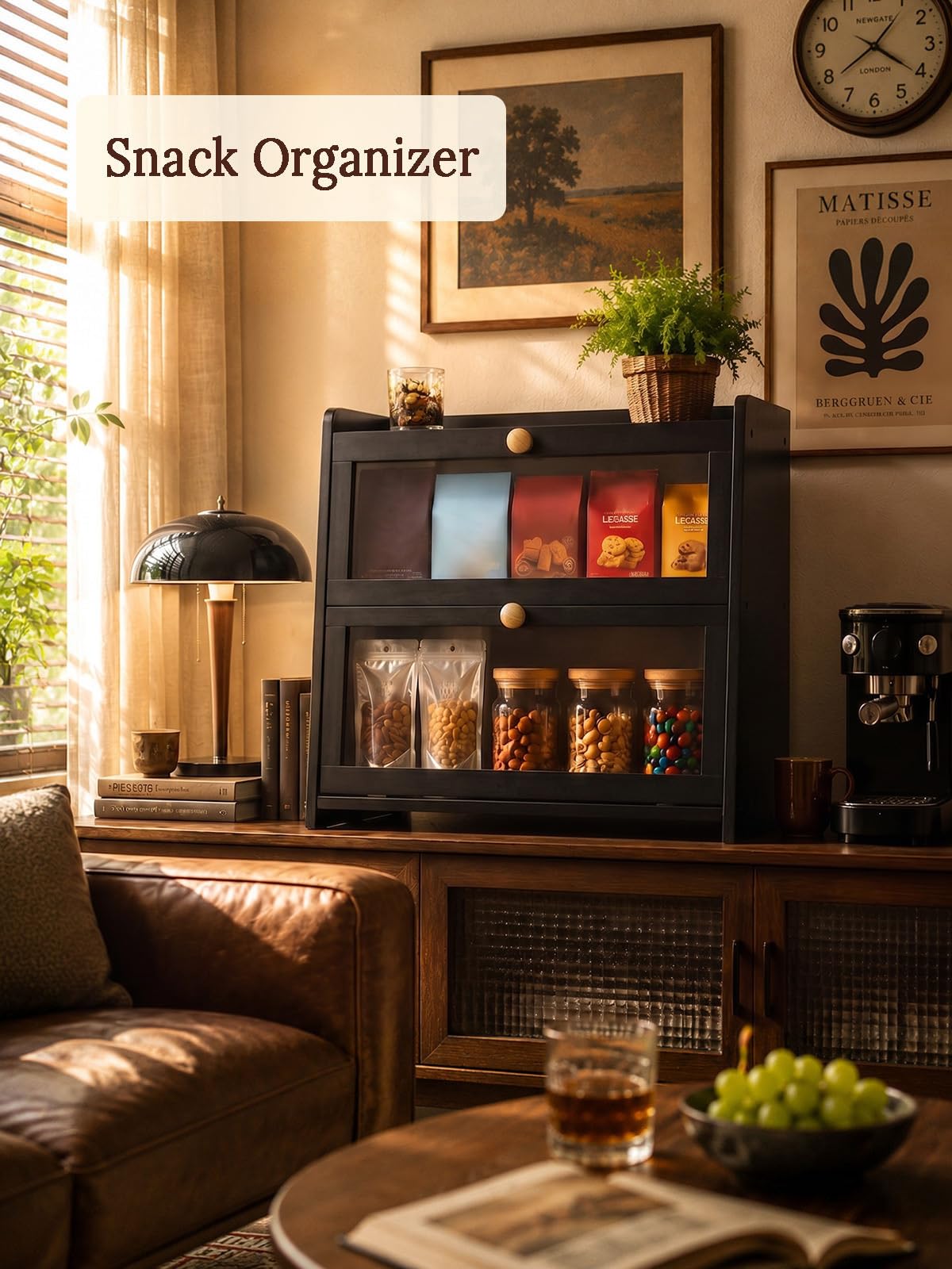 Bread Box for Kitchen Countertop Large Capacity with Top Storage Shelf