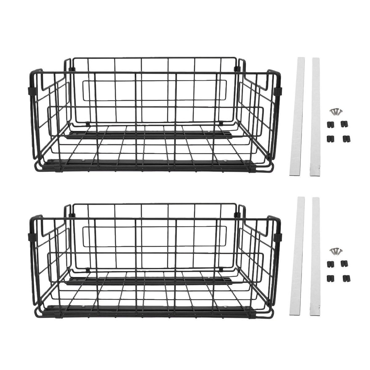 Irishom Expandable Shelf Pull Out Cabinet Basket Organizer, 2 Pack