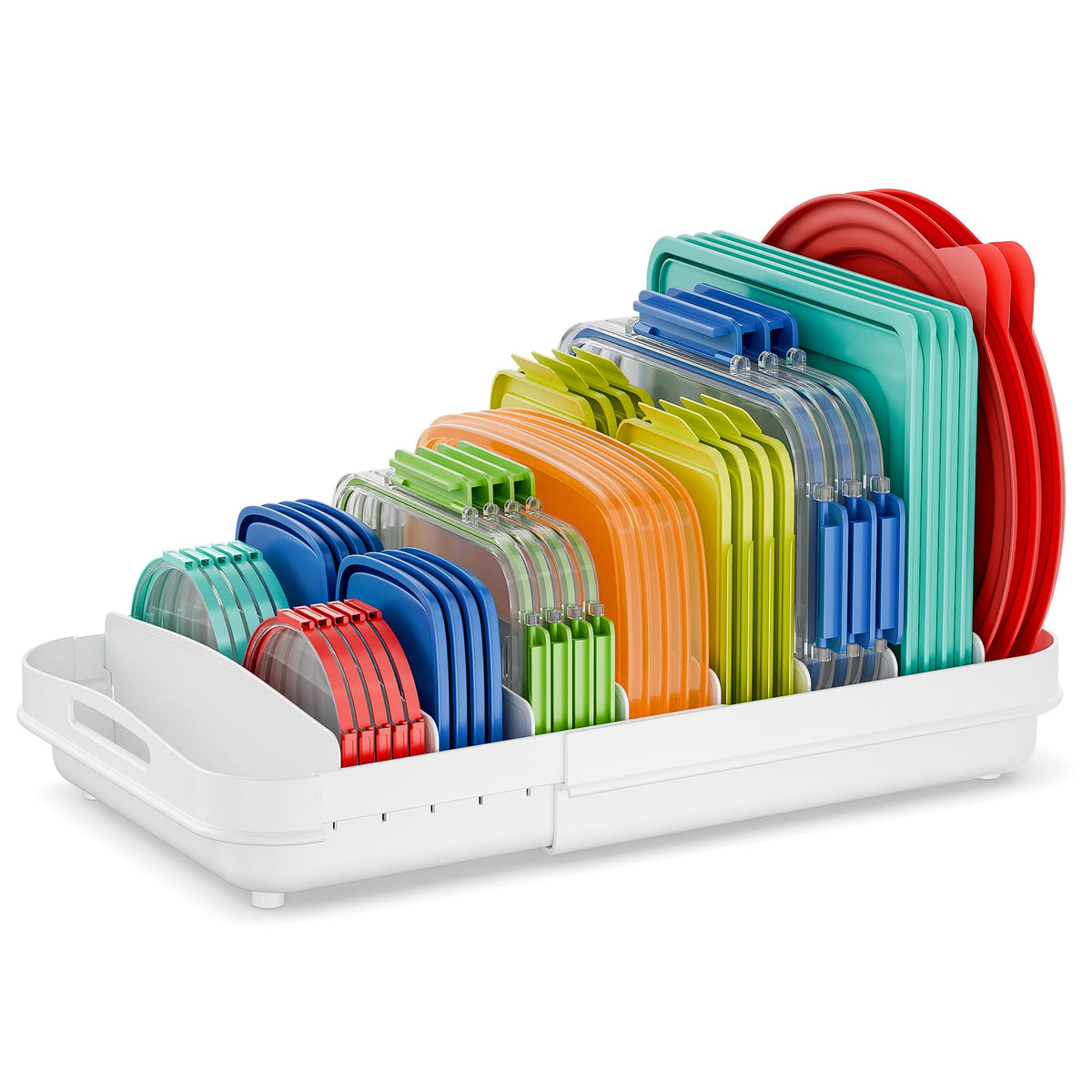 EVERIE Expandable Food Container Lid Organizer for 12-Inch Deep Cabinets