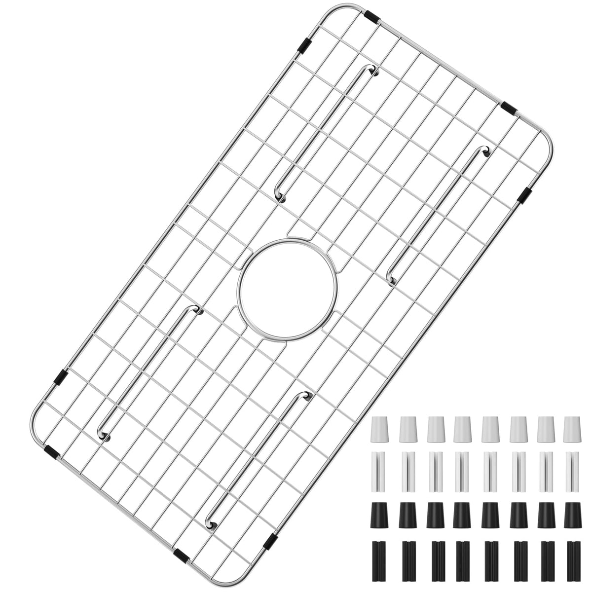 Sink Bottom Grid 24-1/8"x12-5/8", Centered Drain with Corner Radius 1-1/2"