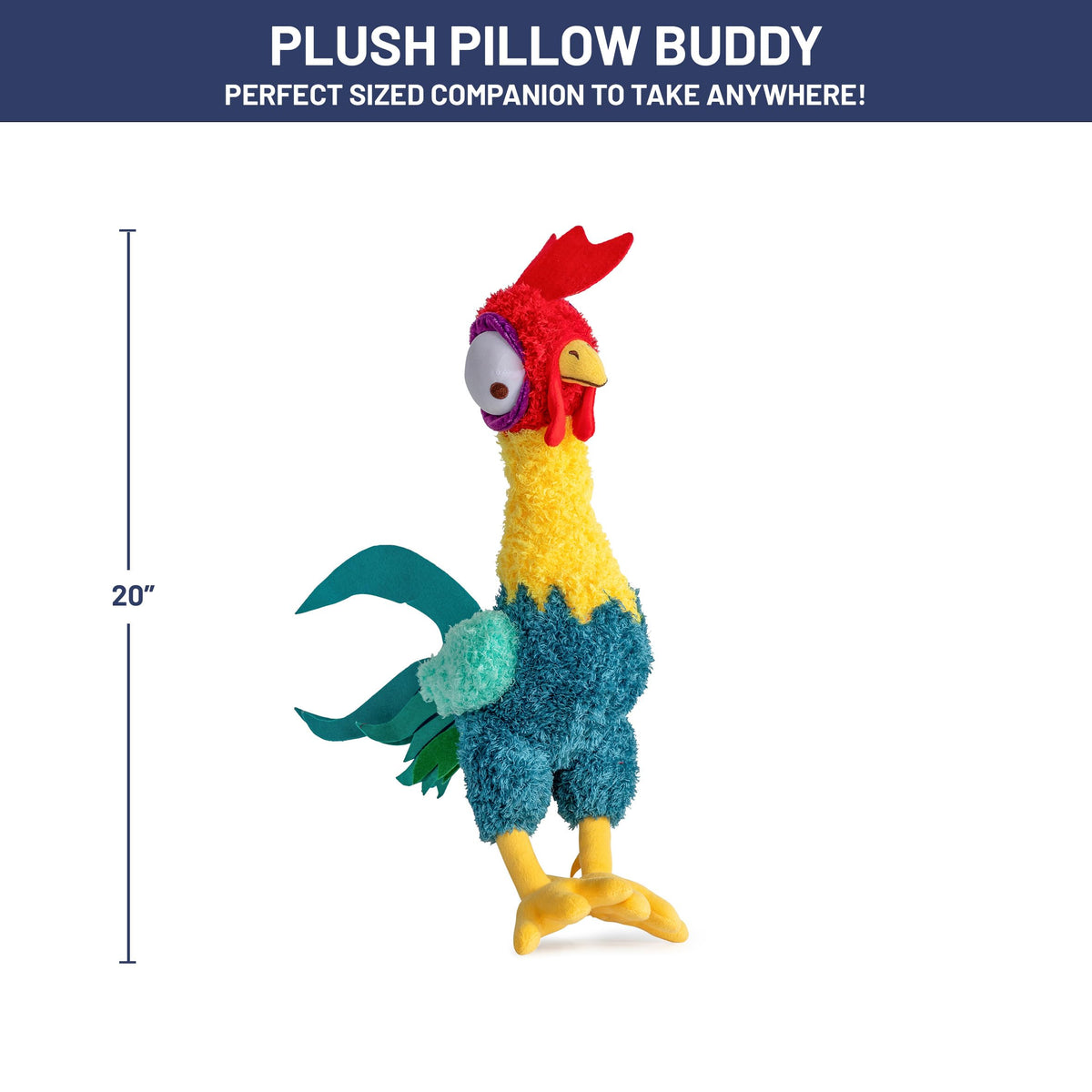 Disney Moana HEI HEI Cartoon Kids Fuzzy Plush Pillow Buddy, Multi