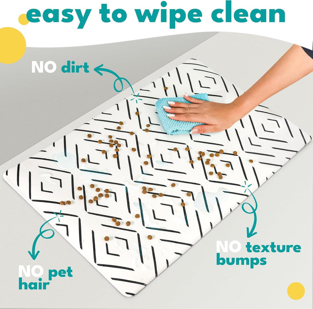 NALALAS Dog Mat for Food and Water, Cat Feeding Mat | Waterproof Dog Bowl Mat | Non-Slip Pet Food Mat for Floors | Pet Mats for Food and Water | Easy to Clean