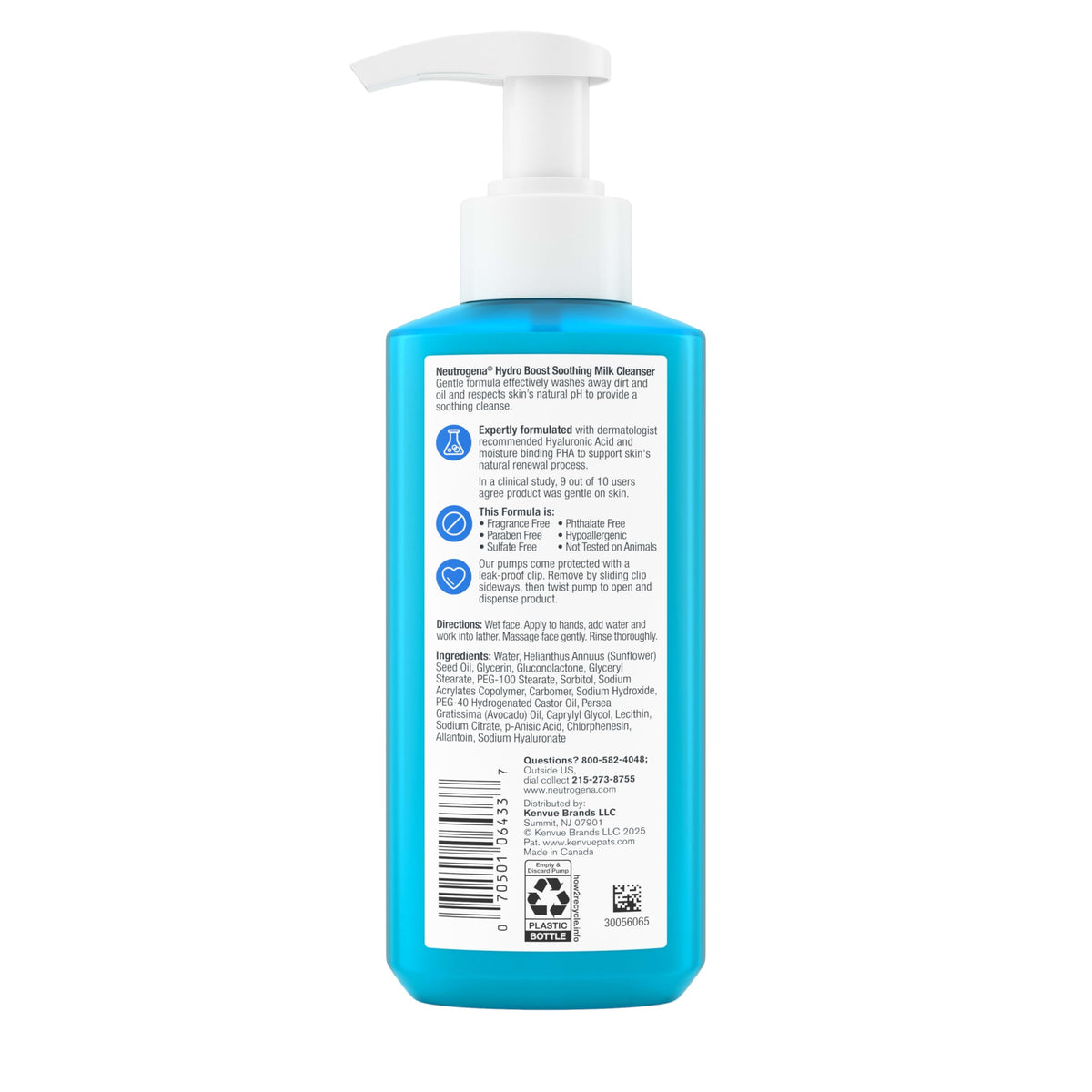 Neutrogena Hydro Boost Face Wash Soothing Milk Cleanser, 7.8 fl oz