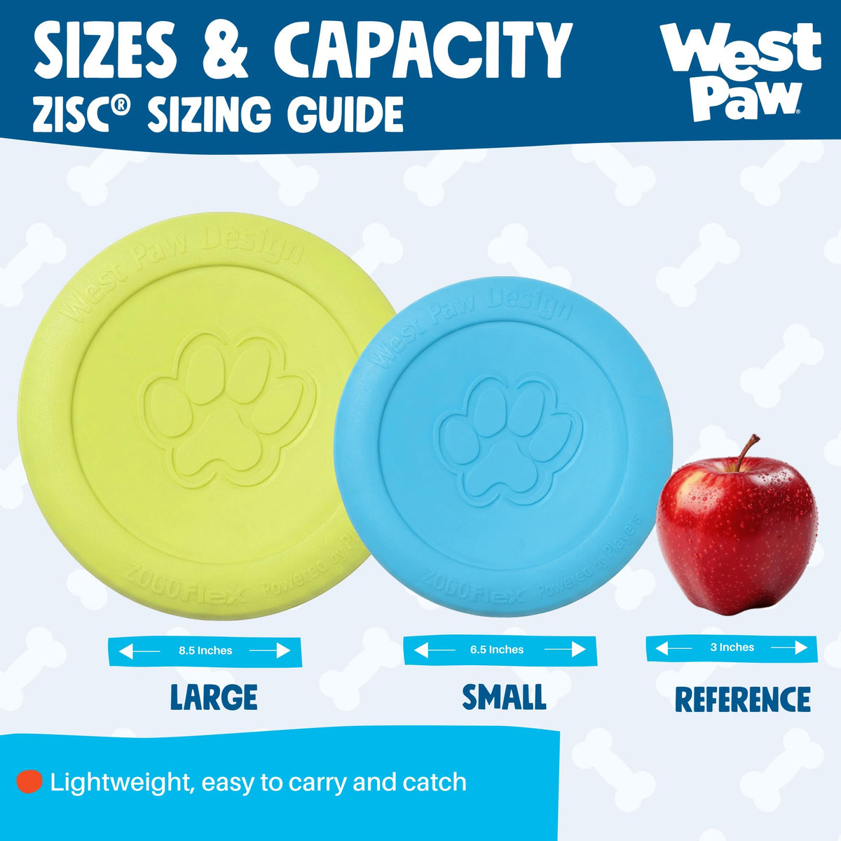 WEST PAW Zisc High-Flying Disc Dog Toy - Small - Granny Smith Green