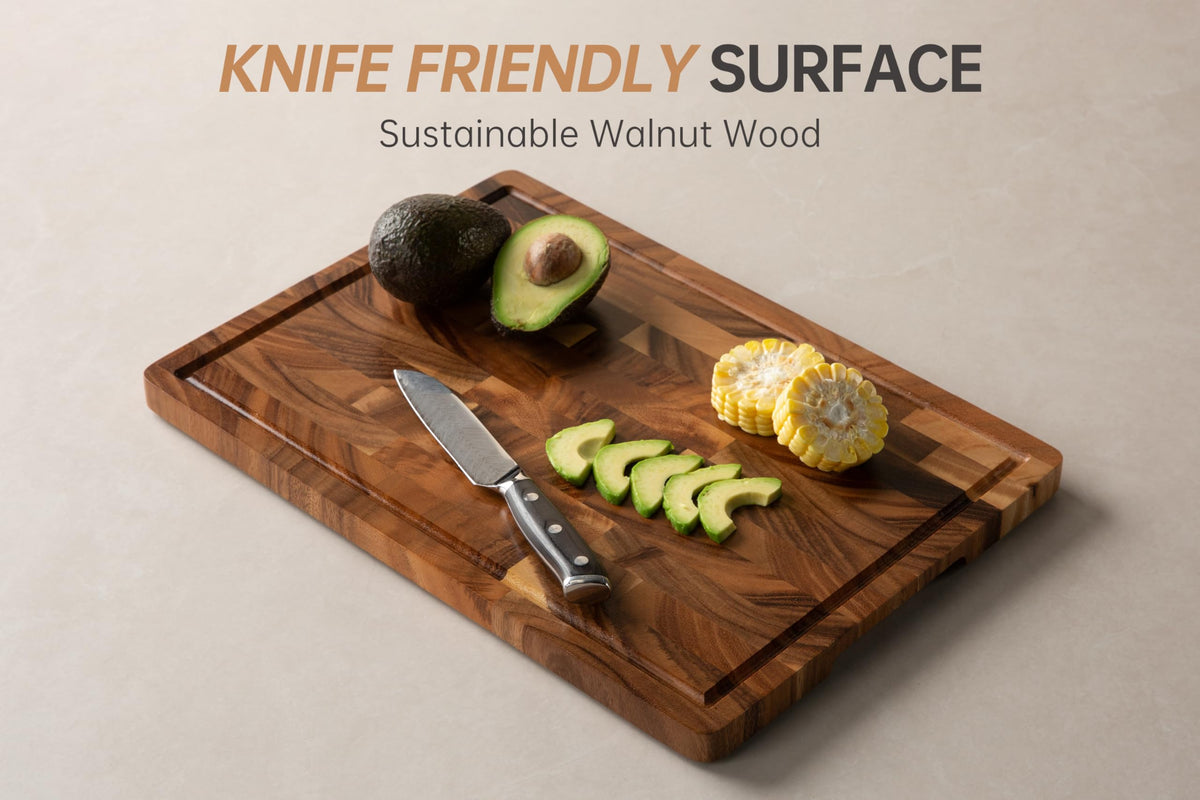 FYCTIO Walnut Cutting Board for Kitchen, Wooden Cutting Boards