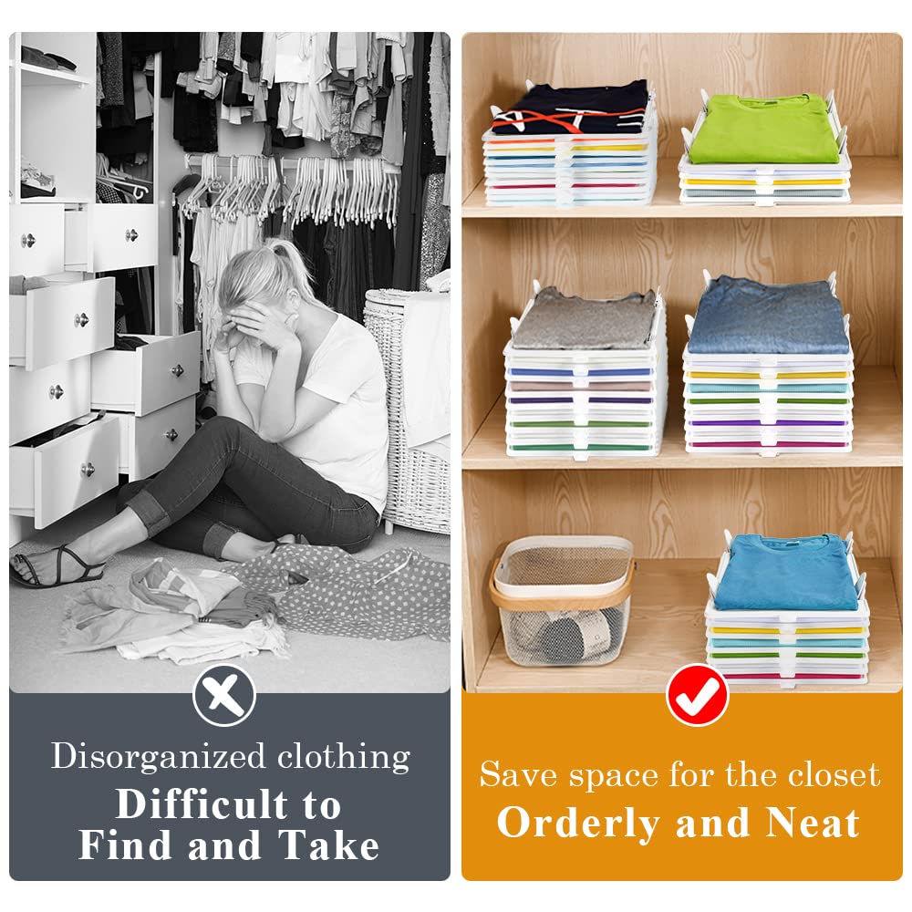 Accenter Clothing Organizer for Closet Storage,Stackable Shelf Dividers
