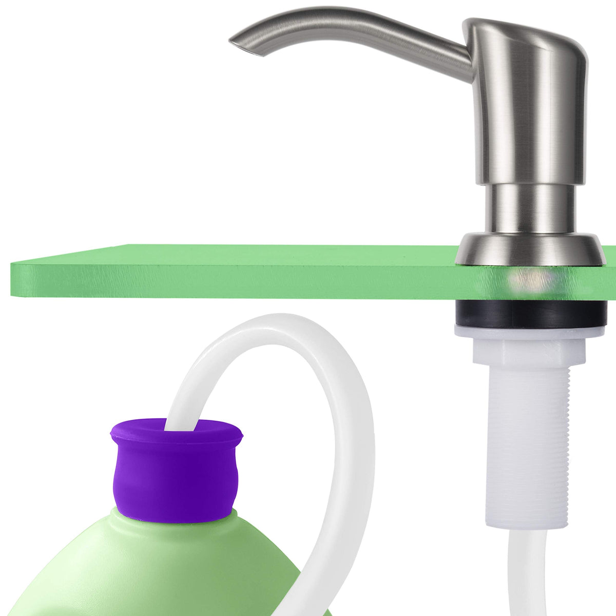 GAGALIFE Built in Counter Soap Dispenser (Brushed Nickel) for Kitchen Sink