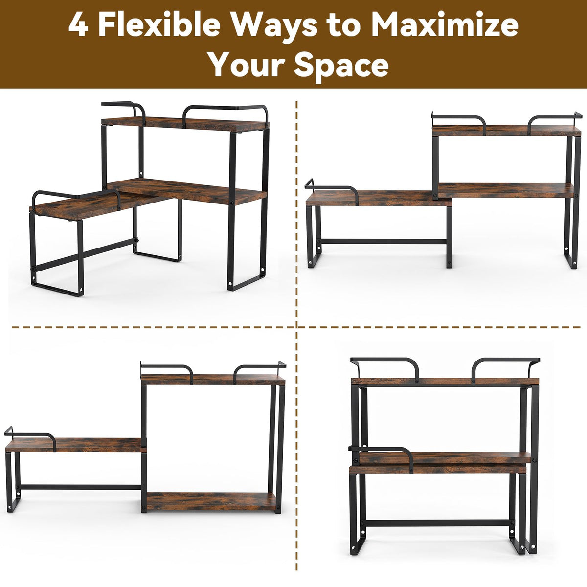 Housolution Stackable Kitchen Countertop Organizer Corner Shelf