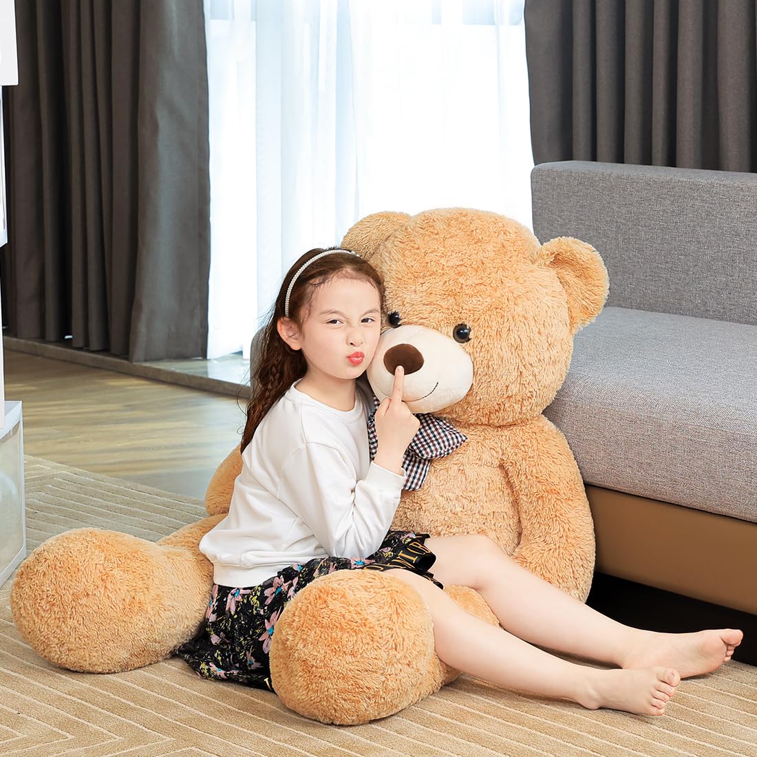 Giant Teddy Bear 4 Ft, Cute Big Plush Stuffed Animal 5Lbs, Light Brown