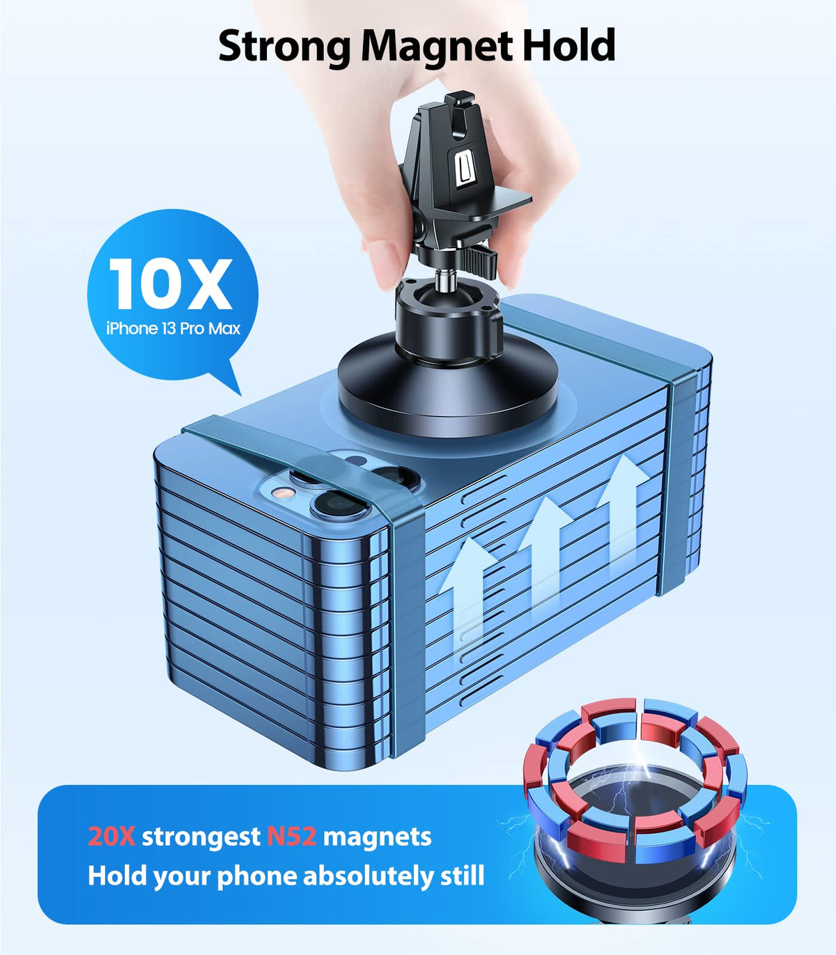 VICSEED for MagSafe Car Mount [Upgraded Strongest Magnet Power] Magnetic Phone Holder for Car Vent 360 Adjustable Magnetic Car Phone Holder Mount for iPhone 18 Pro Max 17 16 15 14 13 12 Plus Mini