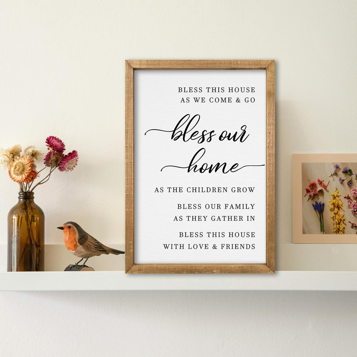 comurdyo Bless This Home Wall Decor 16"×11" Wood