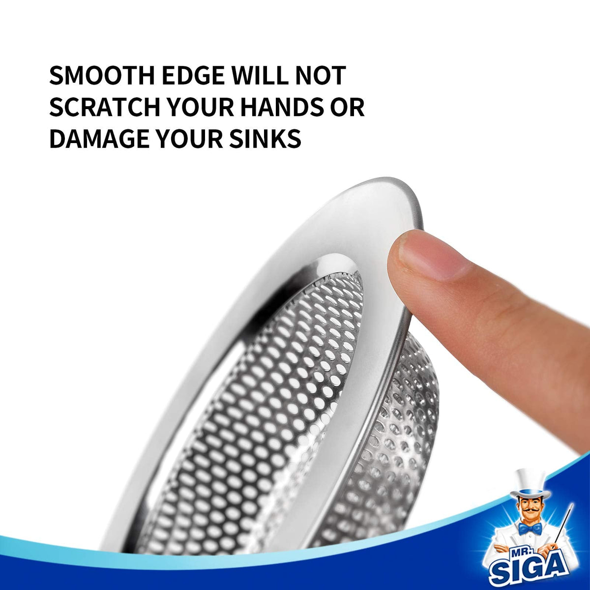 MR.SIGA Kitchen Sink Strainer, Stainless Steel Sink Drain Strainer, 3 Pack