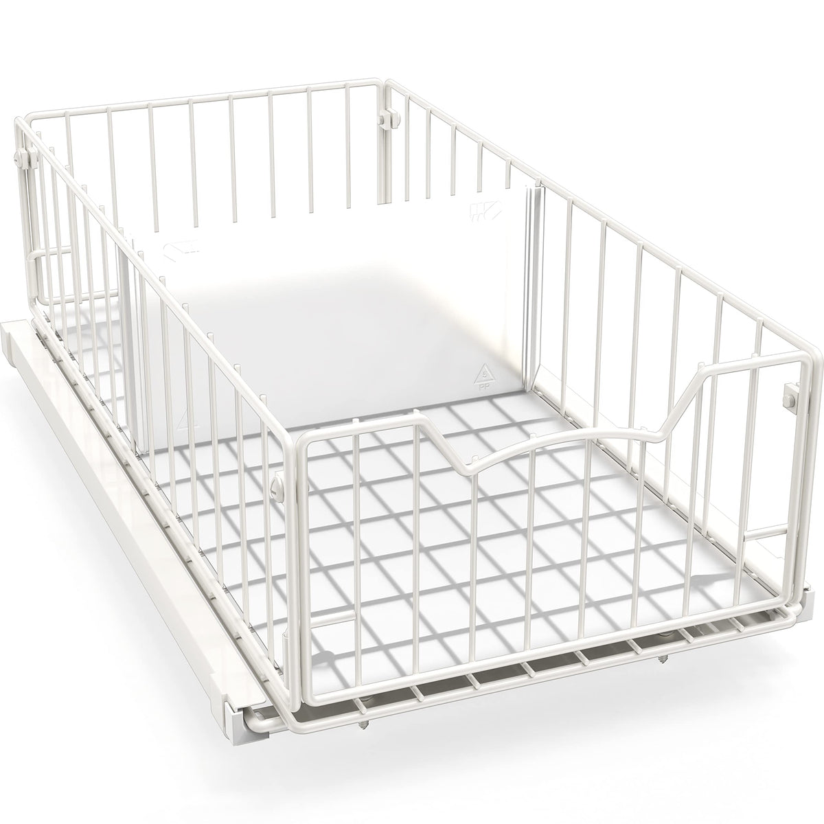 Simple Houseware Pull-Out Cabinet Sliding Basket, 17.2Dx9.7Wx5H, White