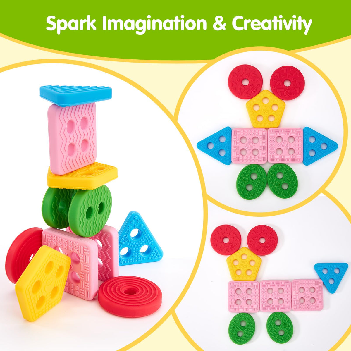 hahaland Silicone Sorting & Stacking Toys - Montessori Toys for 1 Year Old