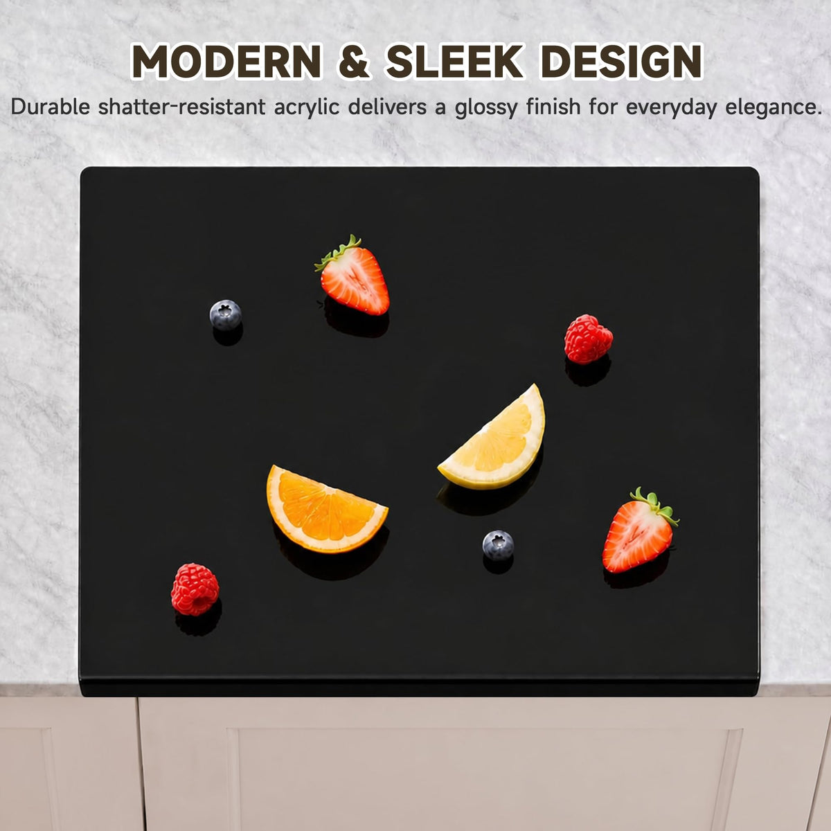 SWSKR Clear Acrylic Cutting Board with Counter Lip,1pcs Black - 23''x17''