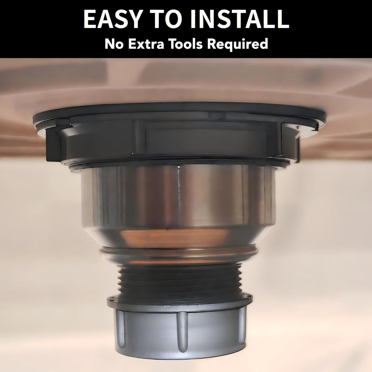 LYNNADO Kitchen Sink Drain Assembly Kit, 3-1/2 Inch Brushed 304 Stainless Steel Basket Strainer with Deep Removable Basket, Stopper & Cover Lid, Fits Standard Kitchen Sinks