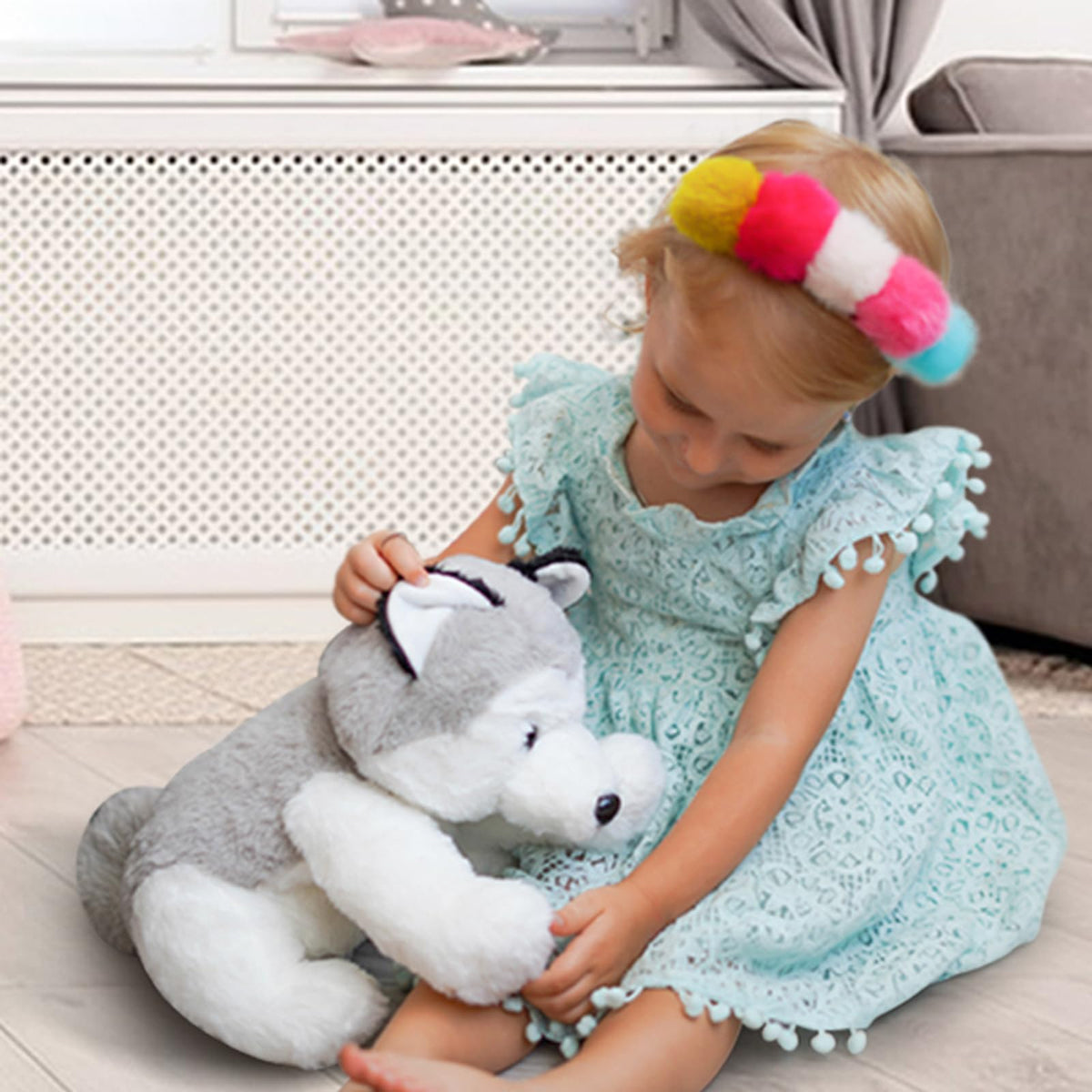 WEIGEDU Siberian Husky Stuffed Animals, 12 inch