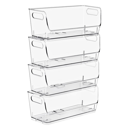Sorbus Clear Pantry Organizer with Stackable Storage Bins, Open Front