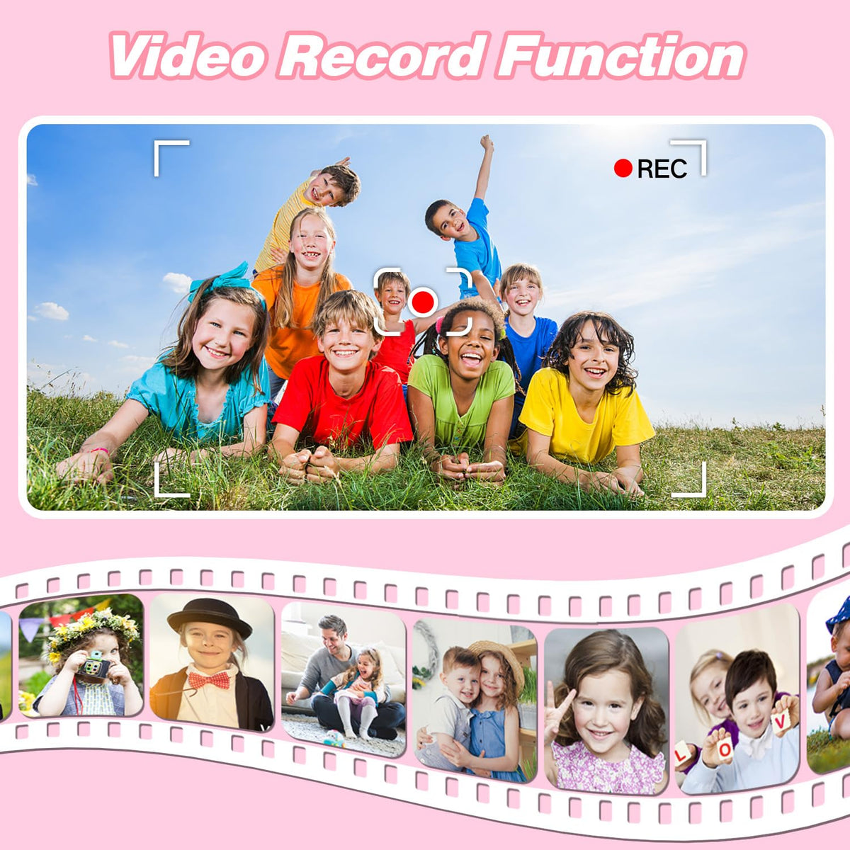 Goopow Kids Camera Toys for 3-8 Year Old Girls Boys,Children Digital Video Camcorder Camera with Cartoon Soft Cover, Best Chritmas Birthday Festival Gift for Kids