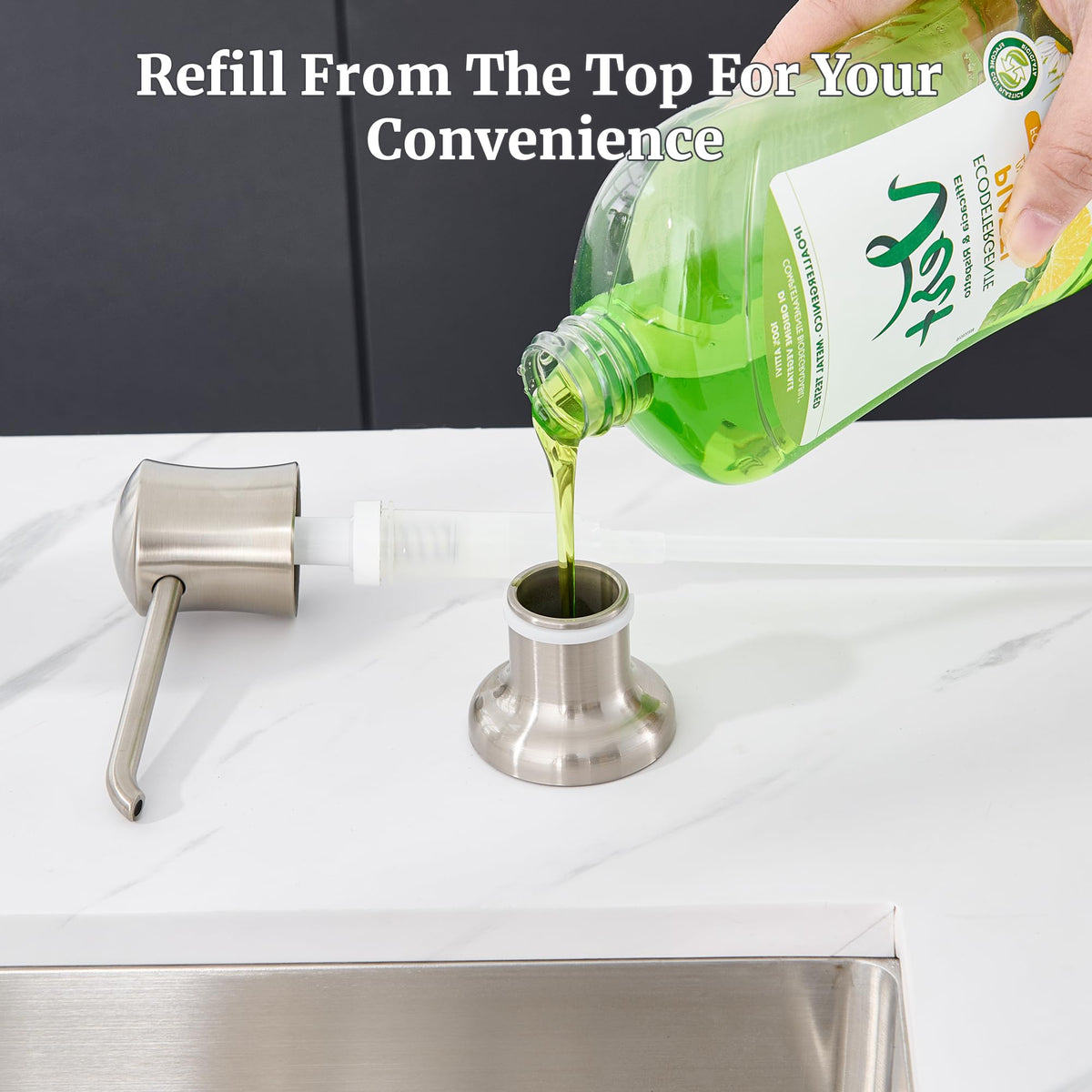 Ultimate Unicorn Soap Dispenser for Kitchen Sink, Soap Pump Brushed Nickel