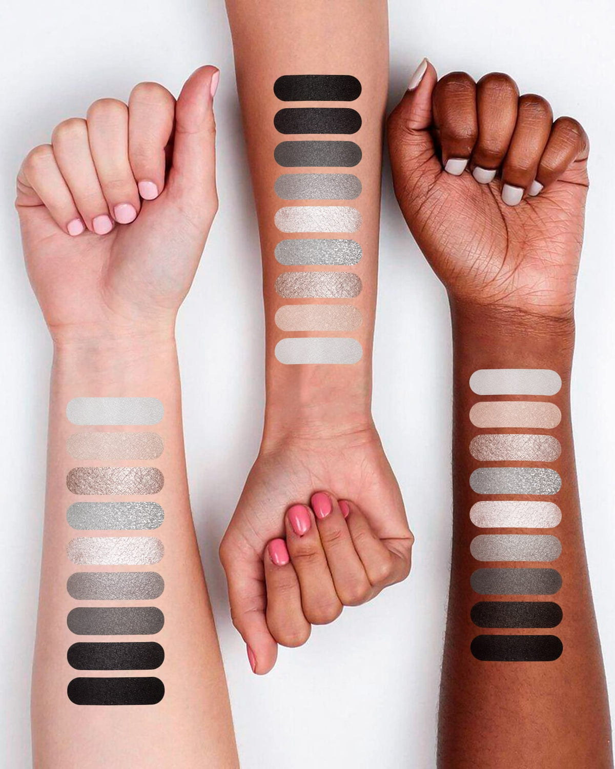 MAKI YIKA Black Grey Smokey Eyeshadow Matte Black White Gray Silver Smoky