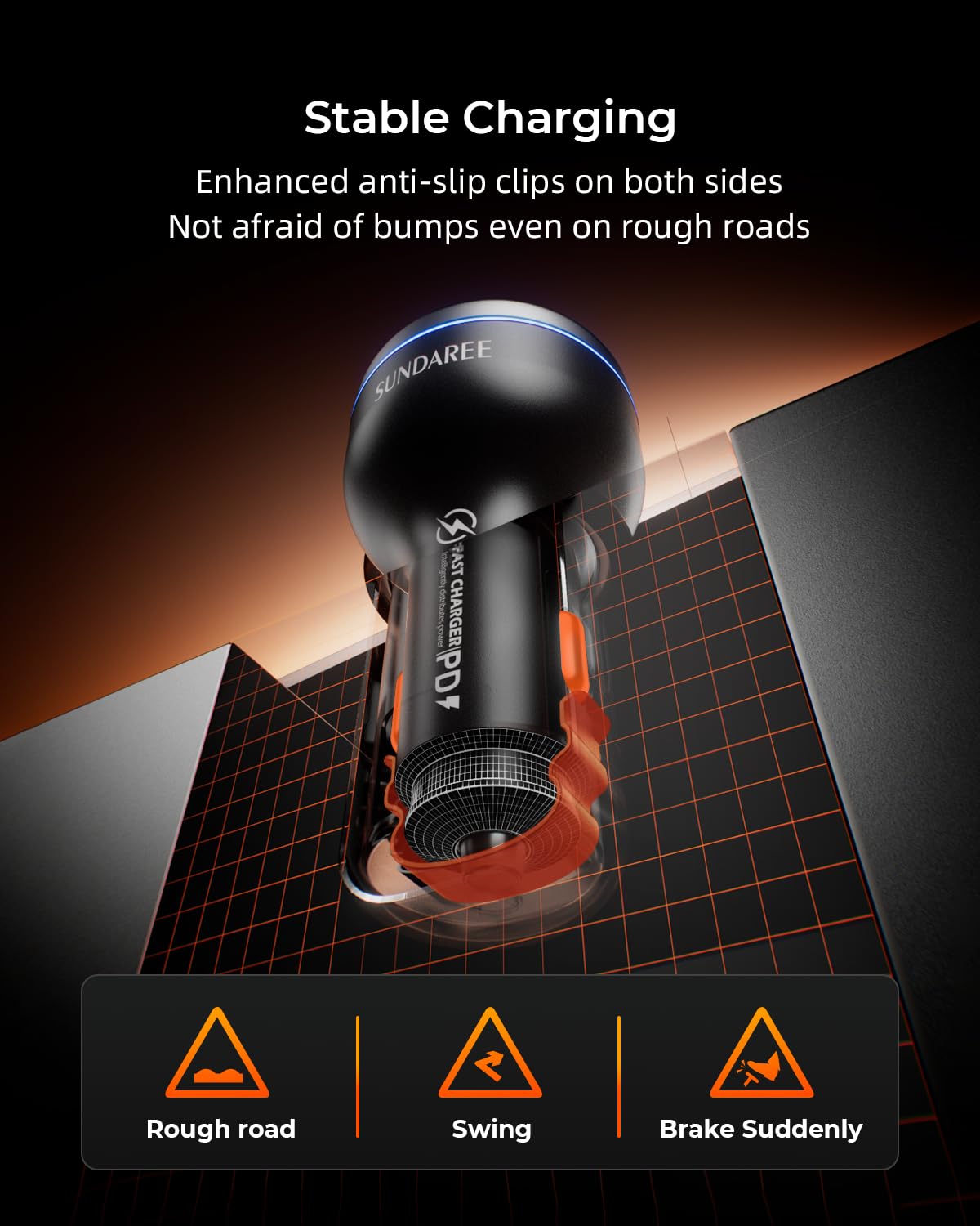 SUNDAREE 230W Car Charger USB C Fast Charge, PD 140W USB C Car Charger, 3-Port Cigarette Lighter USB Charger Adapter 12V-24V, Compatible with iPhone 17/16/15 MacBook iPad Laptop Samsung S25