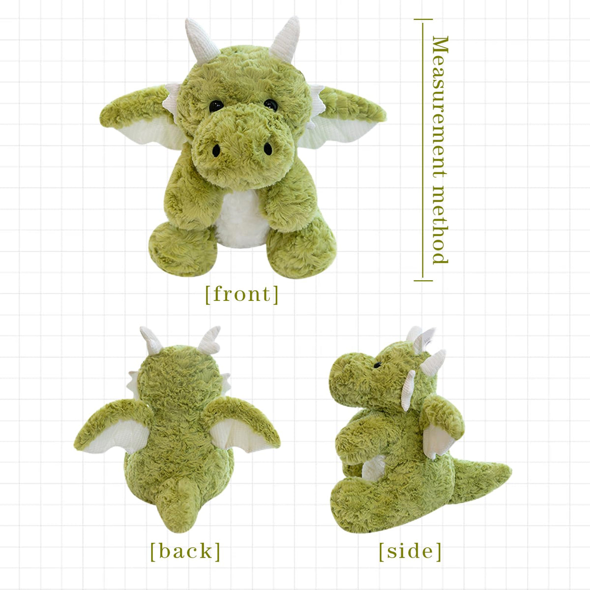SUSULF Little Flying Dragon - Stuffed Animal Plush Toy Gifts（Green,7.87in）
