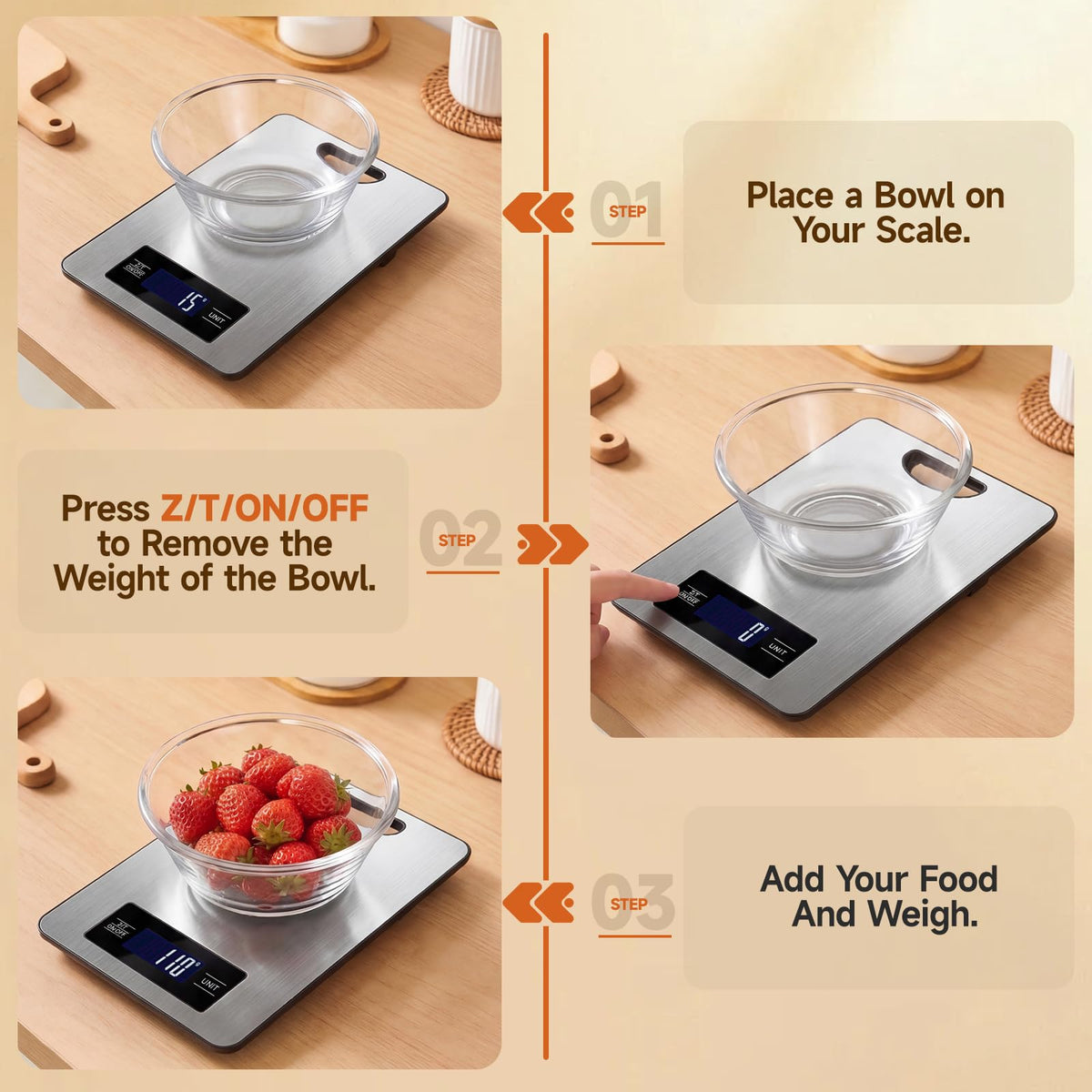 Food Scale, Digital Kitchen Scale with Hanging Loop, 11lb Baking Scale