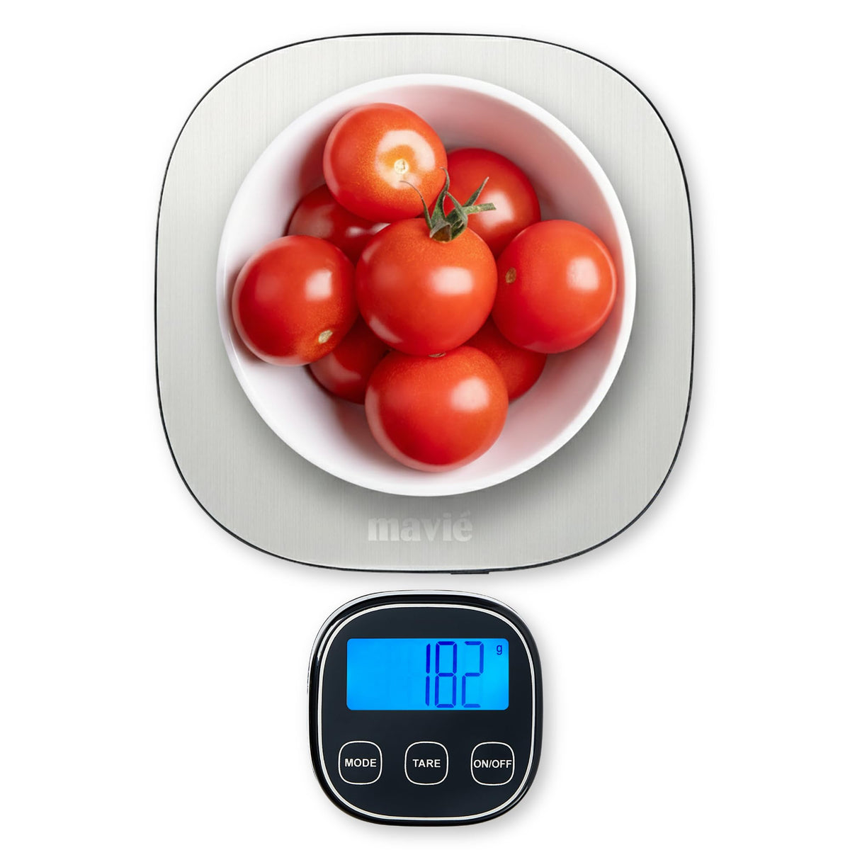 MAVIÉ Wireless Stainless Steel Kitchen Scale with Magnetic Detachable Display, 8 Unit Modes, Precision Tare, 5kg Capacity, Ultra-Slim Digital Food & Baking Scale