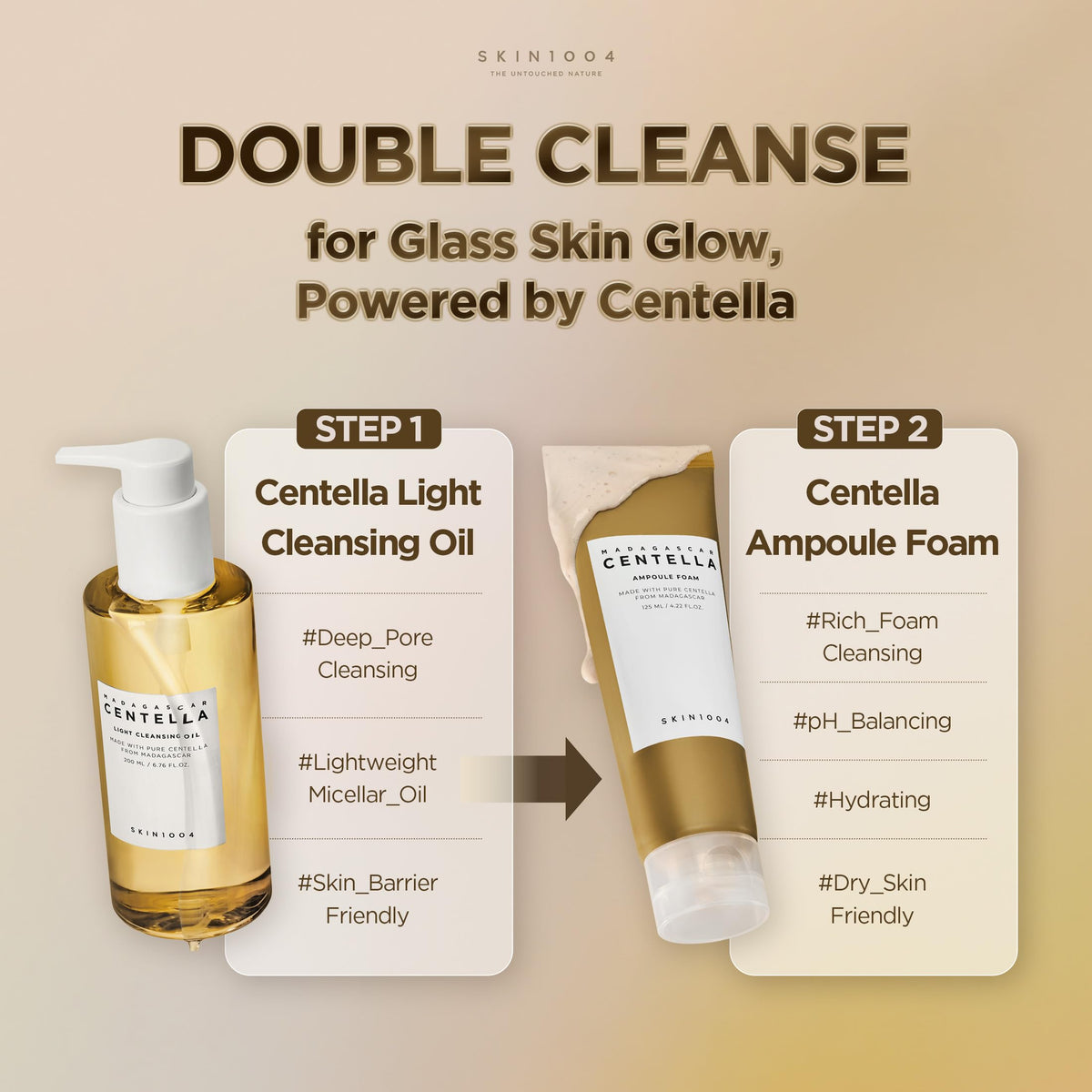 SKIN1004 Madagascar Centella Light Cleansing Oil 6.76 fl.oz, 200ml | Gentle Oil Cleanser for Face, Korean Facial Cleanser, Double Cleansing