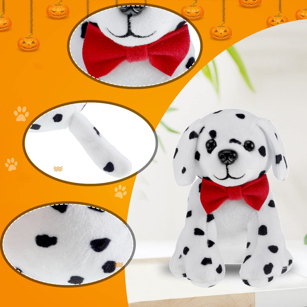 Jiuguva 6 Pcs Stuffed Dalmatian Dog Plush Spotted Puppy,Novelty Style