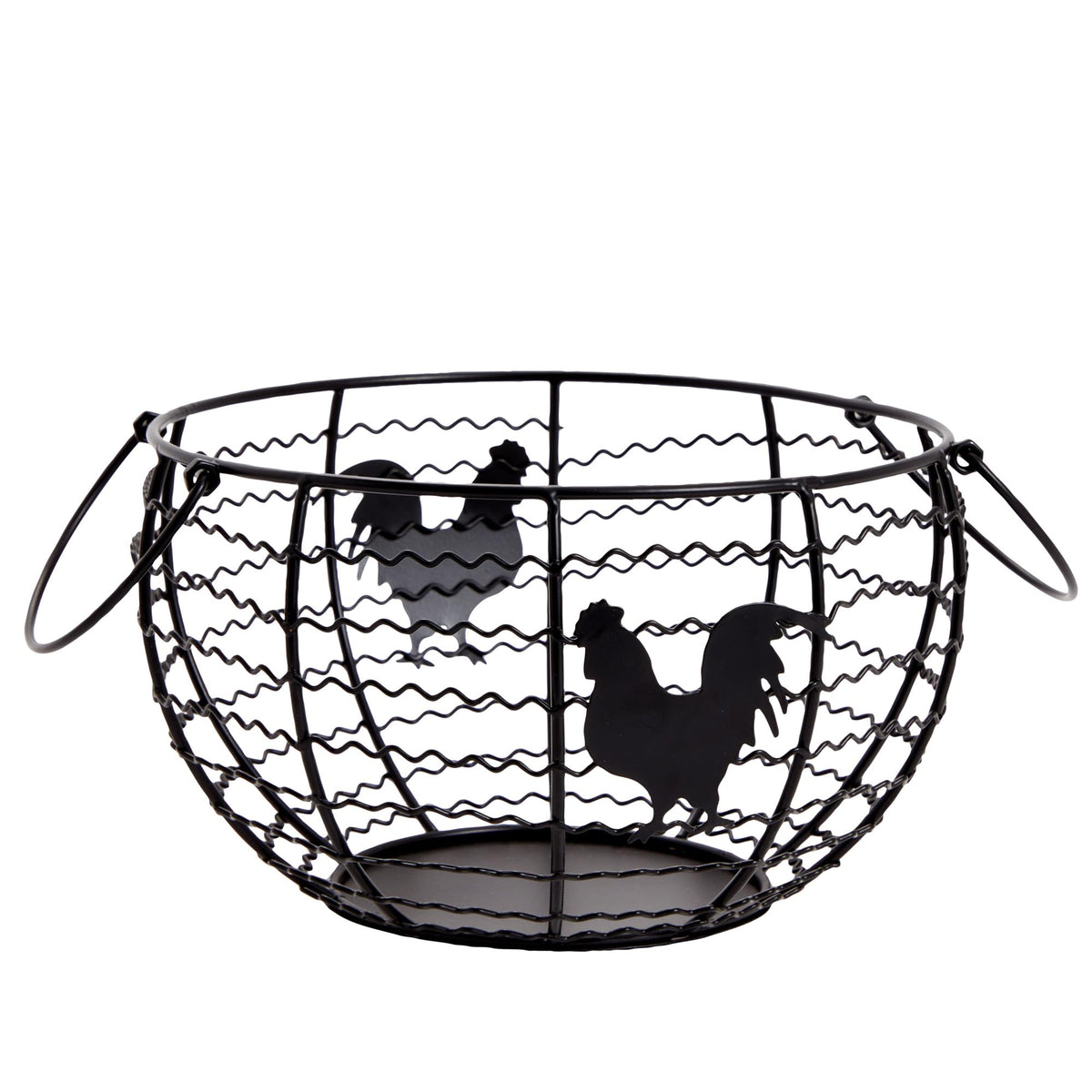 Juvale Egg Holder Countertop Wire Basket - 8.2 x 8.2 x 4.9 in, Black Iron Farmhouse Style - Egg Basket Countertop Organizer for Kitchen Decor & Accessories