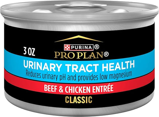 Purina Pro Plan Urinary Tract Health Beef and Chicken Entree Classic Cat Food - (Pack of 24) 3 oz. Pull-Top Cans
