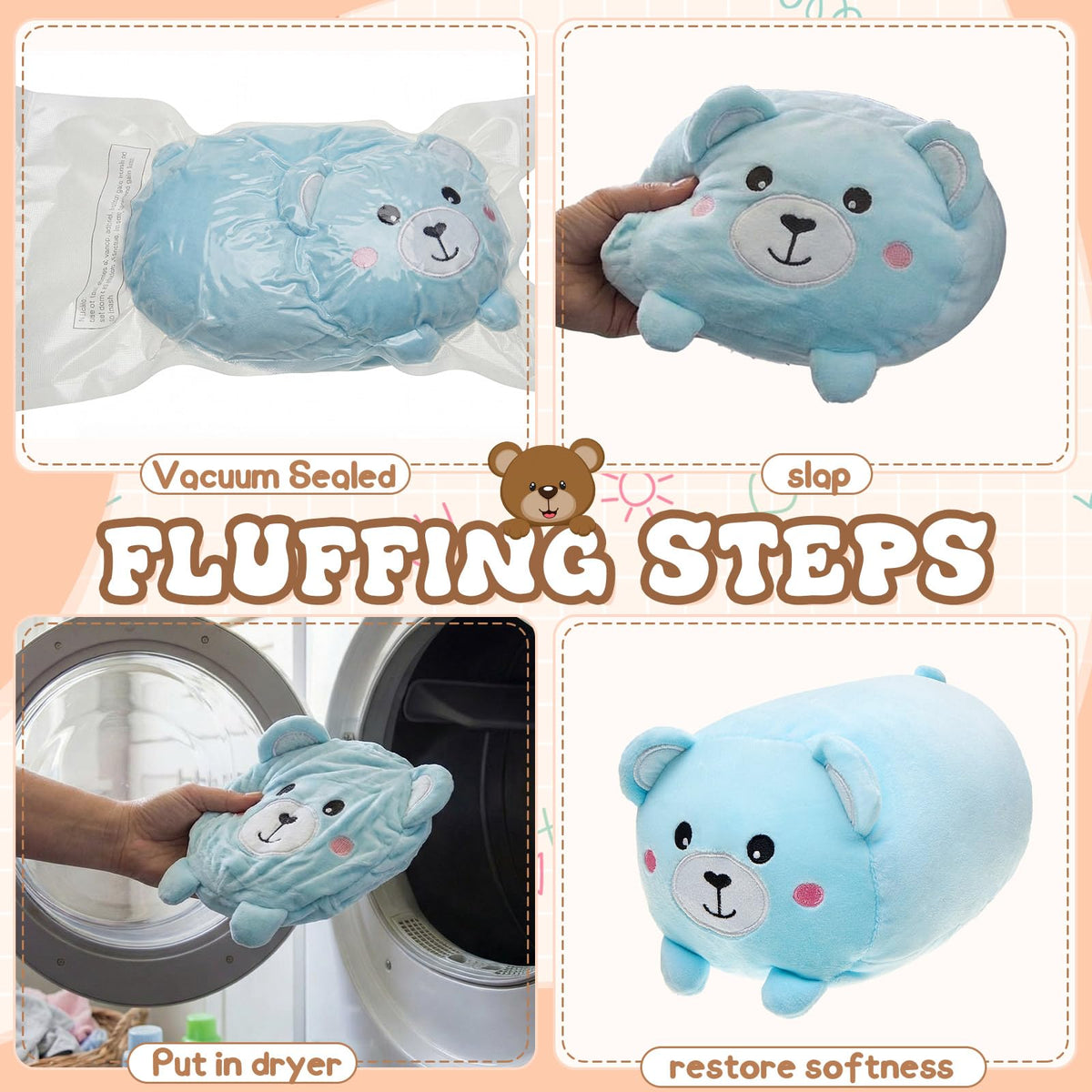 6 Pcs Stuffed Animals Plushies Bulk 8"Cute Plush Toys, 6 Cute Animal