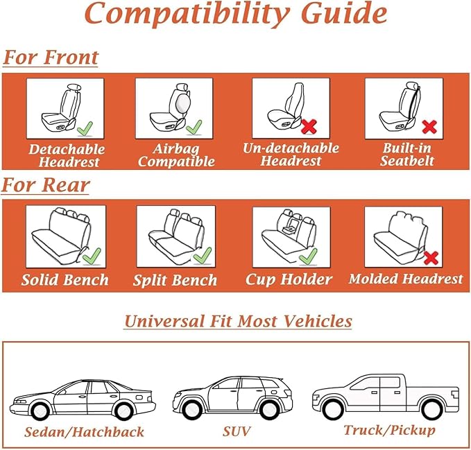 Coverado Beige Nappa Leather Car Seat Covers, Universal Fit Front Seats, 2-Pack Waterproof Seat Covers, Perforated Faux Leather, Compatible with Most Cars Trucks